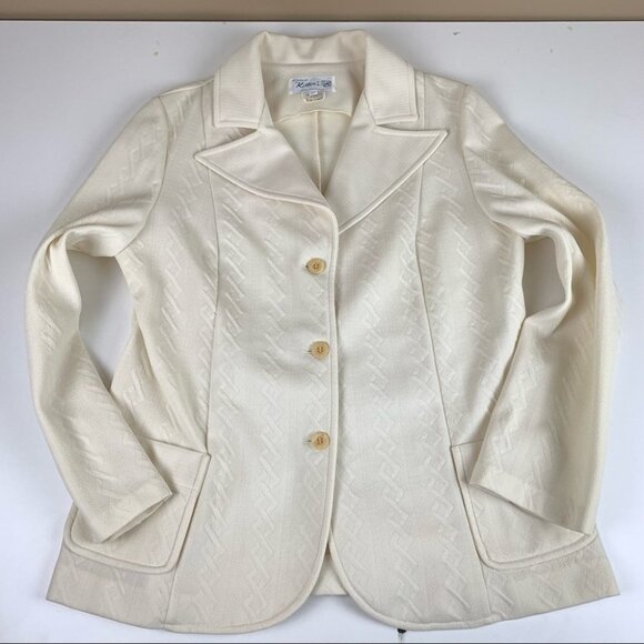 Vintage  70's Glenayr Kitten Ivory Blazer - Picture 3 of 13